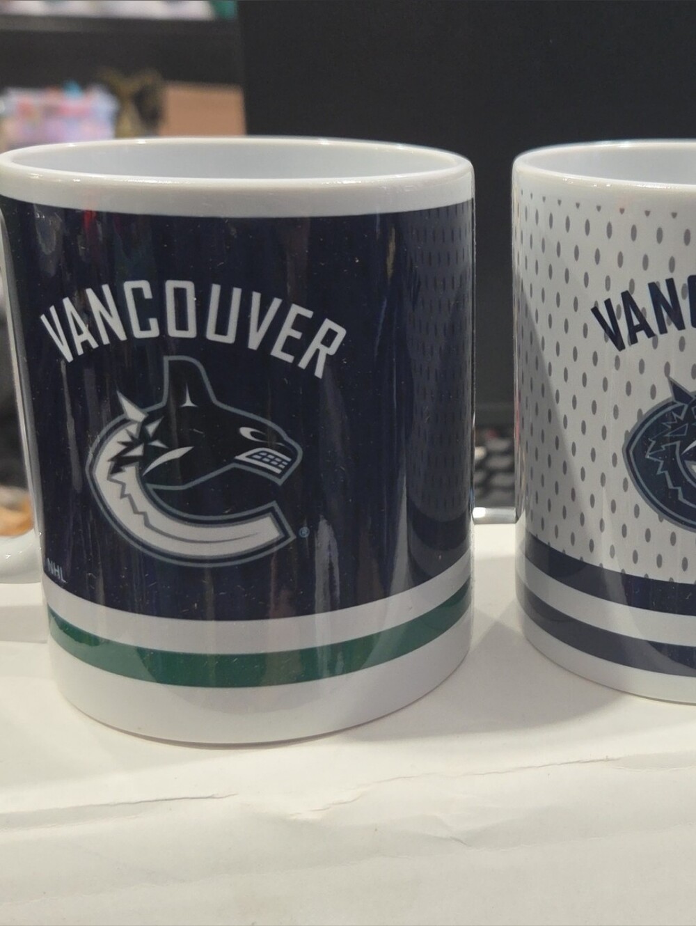Hockey Ceramic Mug - Navy and White- Vancouver Canucks